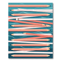 Modern Graphite Pencil Wave Overlay Rug