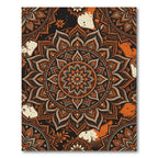 Burnt Orange Floral Mandala Medallion Rug
