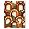 Retro Mid-Century Burnt Orange Arch Rug