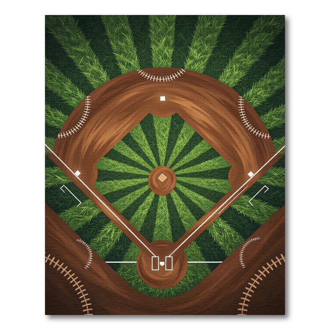 Baseball Diamond Field Graphic Rug