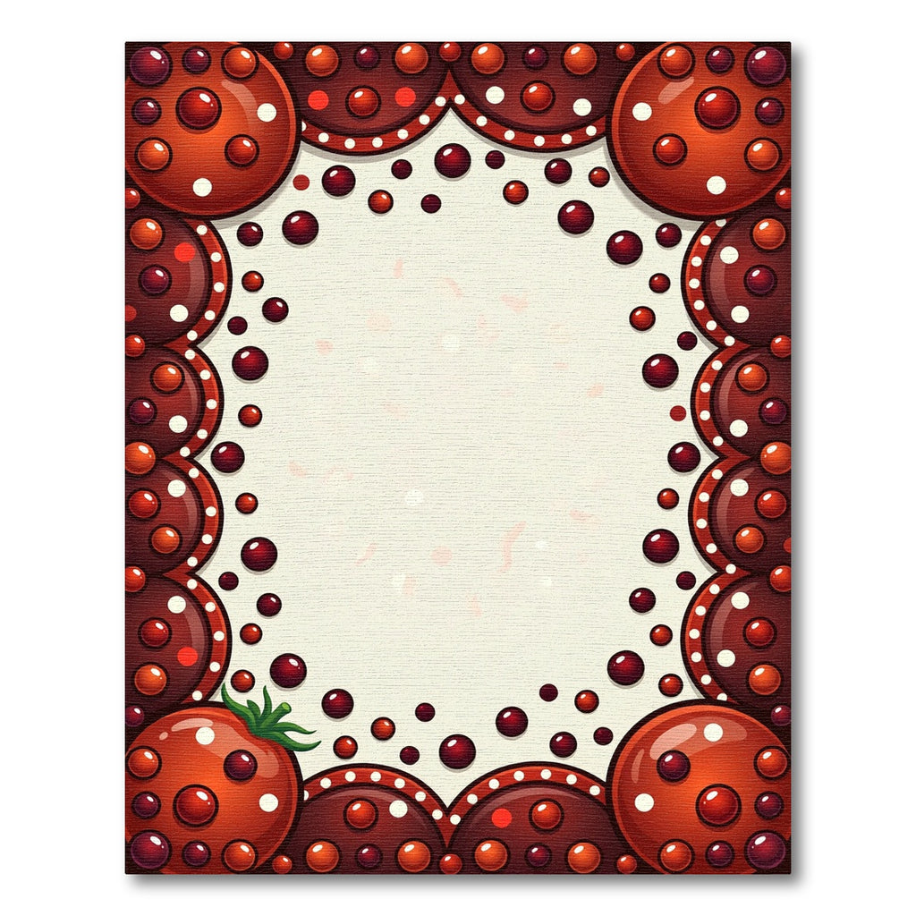 Playful Red Tomato Polka Dot Border Rug