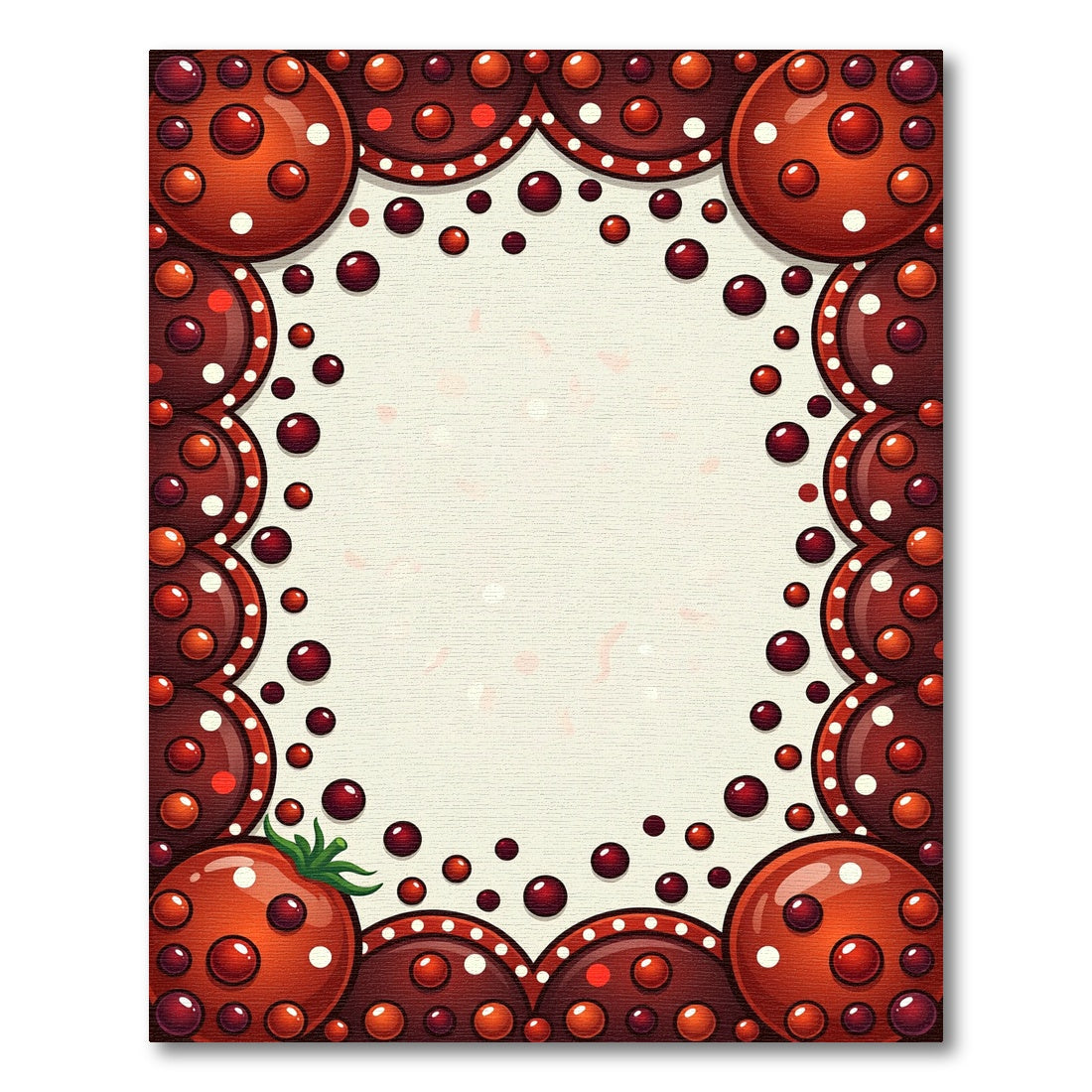 Playful Red Tomato Polka Dot Border Rug