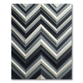 Modern Monochromatic Charcoal Gray Chevron Rug