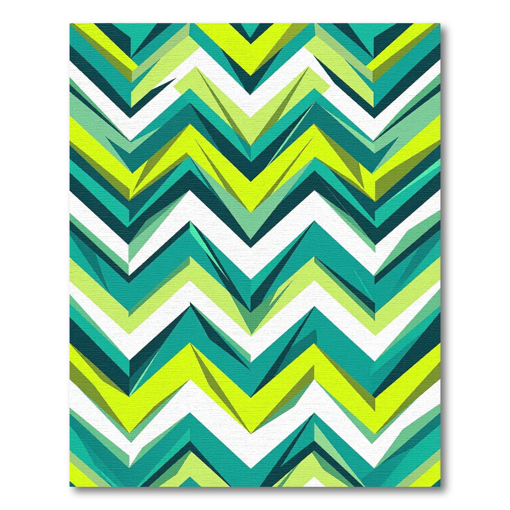 Vibrant Neon Teal Zigzag Chevron Rug