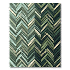 Deep Green Herringbone Stripe Rug