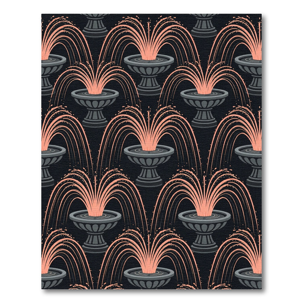 Elegant Peach Fountain Cascade Art Rug