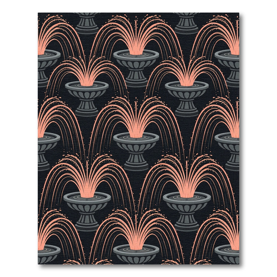 Elegant Peach Fountain Cascade Art Rug