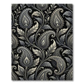 Monochromatic Paisley Floral Scroll Rug