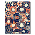 Navy and Tangerine Geometric Octagon Medallion Rug