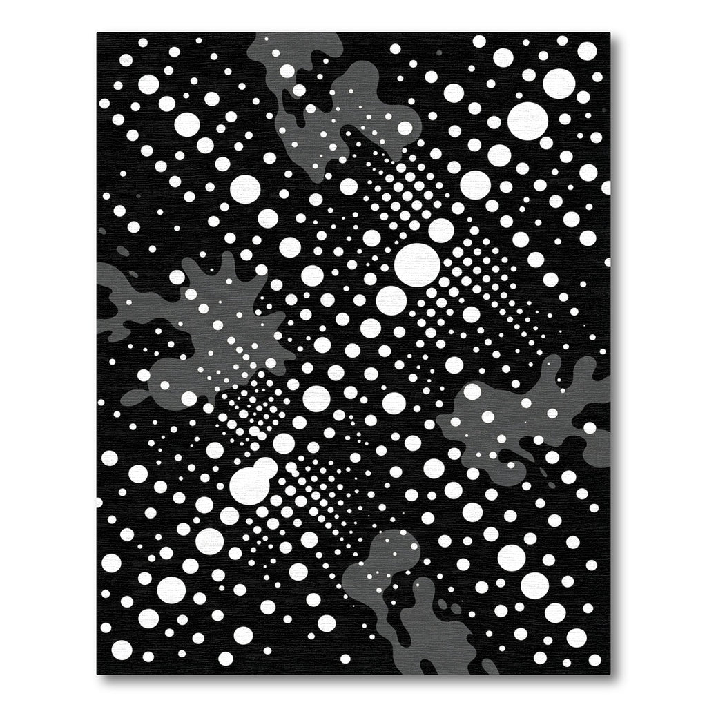 Black White Polka Dot Splash Rug