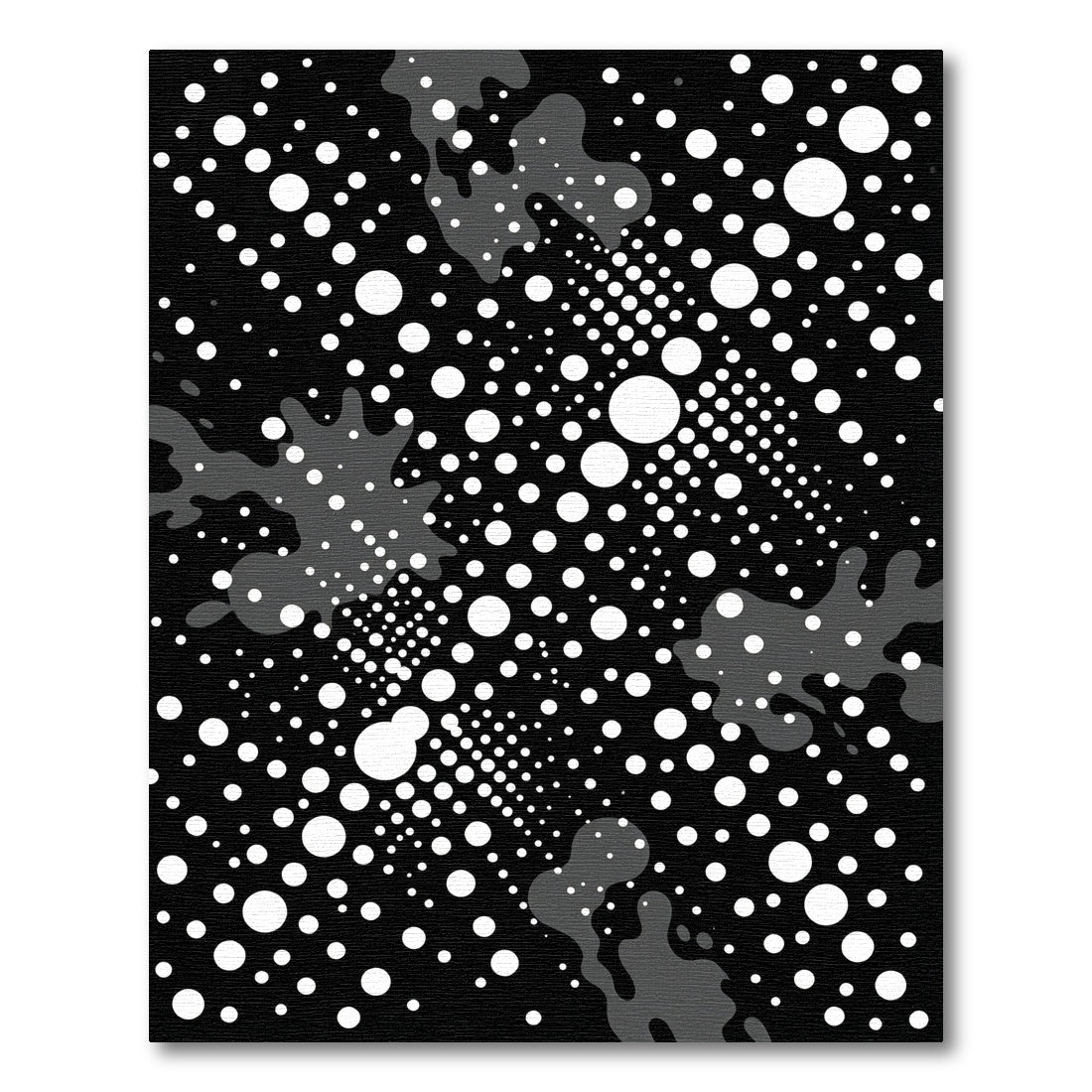 Black White Polka Dot Splash Rug