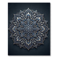Ornate Blue Floral Mandala Medallion Rug