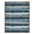 Distressed Navy and Faded Blue Stripe Rug