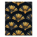 Elegant Golden Fan Leaf Art Deco Rug
