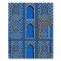 Intricate Royal Blue Arched Tile Rug