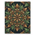 Ornate Gold and Emerald Acanthus Medallion Rug