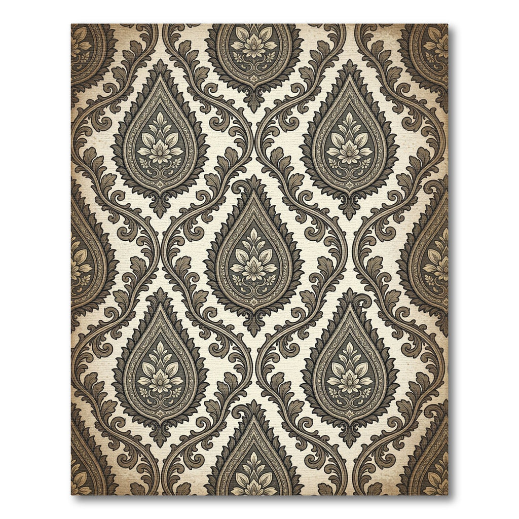 Antique Beige Paisley Floral Rug