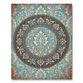 Ornate Damask Medallion in Dusty Blue Rug