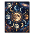 Celestial Moon Phases Starry Night Rug