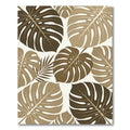 Modern Tropical Monstera Leaf Earthy Rug