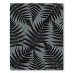Dark Fern Leaf Silhouette Gray Rug