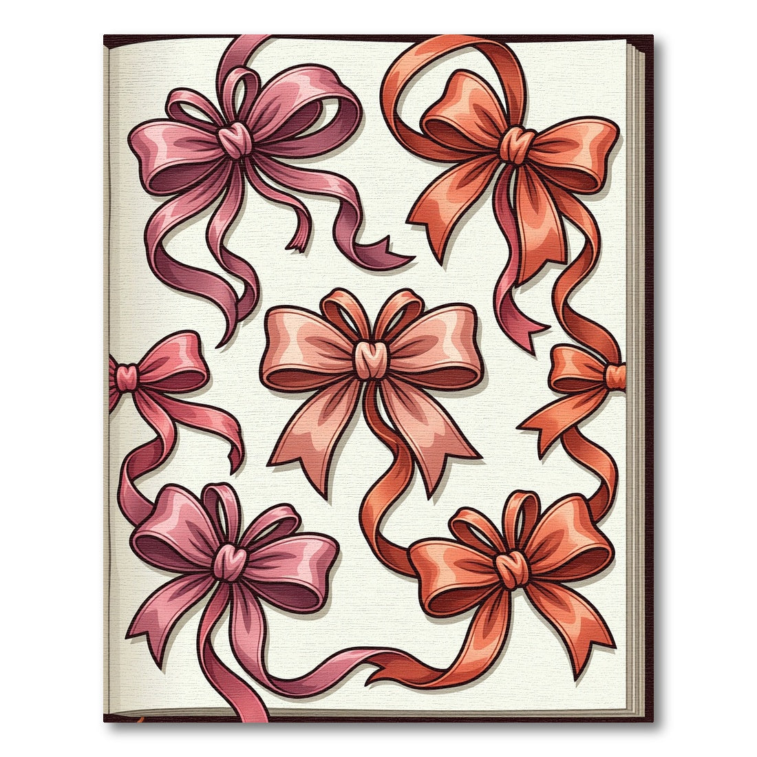 Elegant Pink and Coral Ribbon Bows Rug