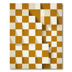 Amber Checkerboard Illusion Squares Rug