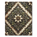 Ornate Floral Medallion Earthy Scrollwork Rug