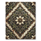 Ornate Floral Medallion Earthy Scrollwork Rug