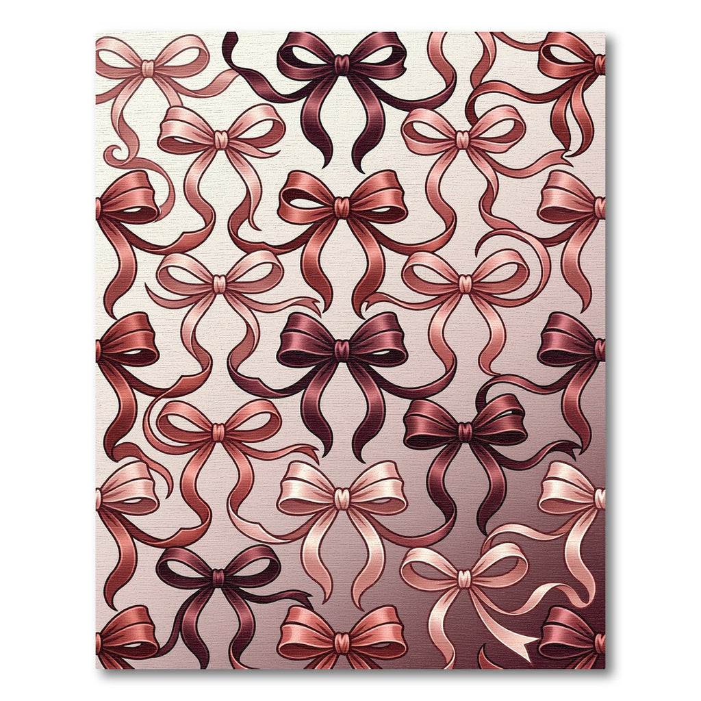 Elegant Rose Gold Ribbon Bows Rug
