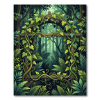 Lush Verdant Forest Arch Foliage Rug