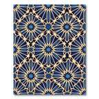 Geometric Starburst Navy and Gold Rug