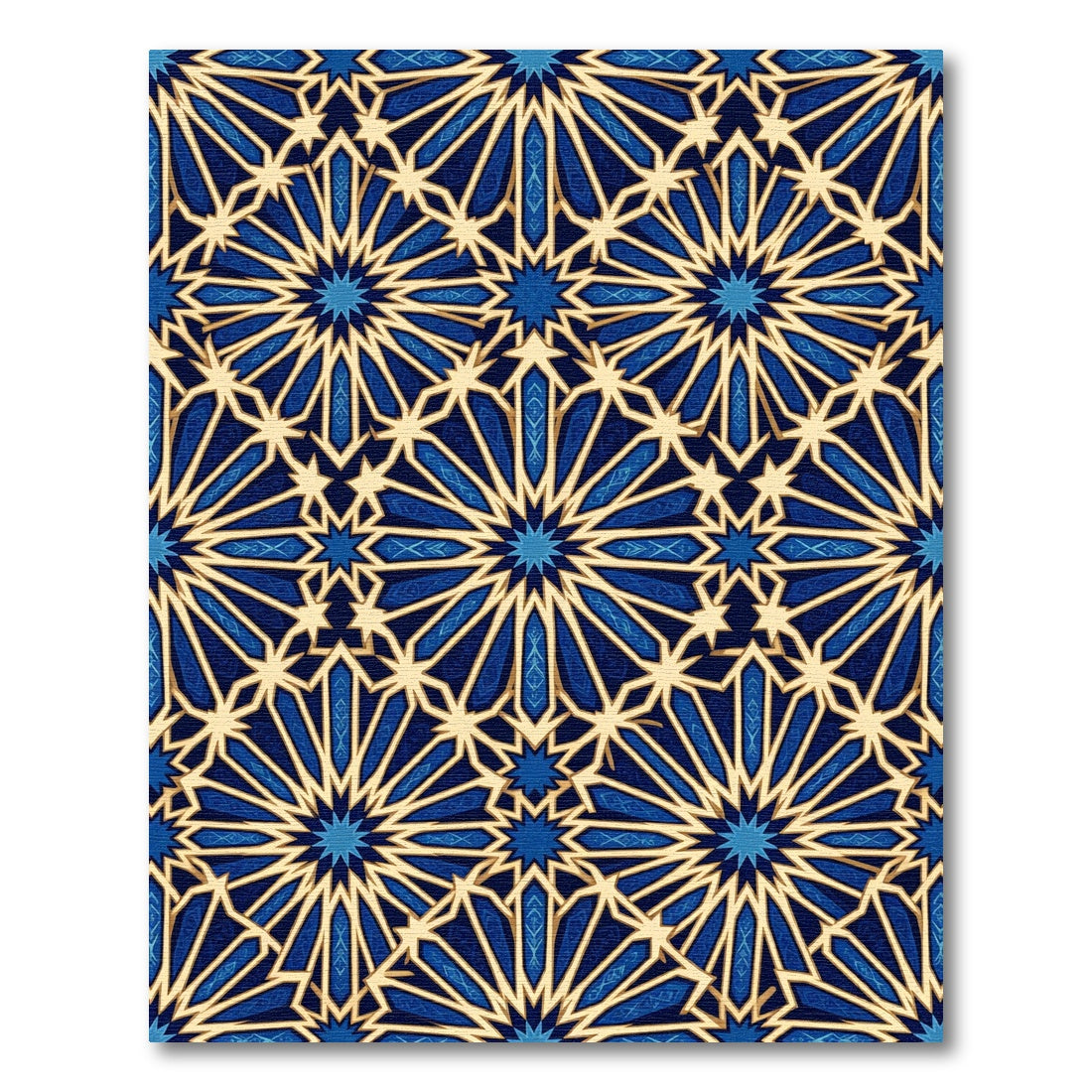 Geometric Starburst Navy and Gold Rug