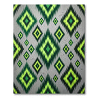 Vibrant Neon Green Ikat Diamond Rug