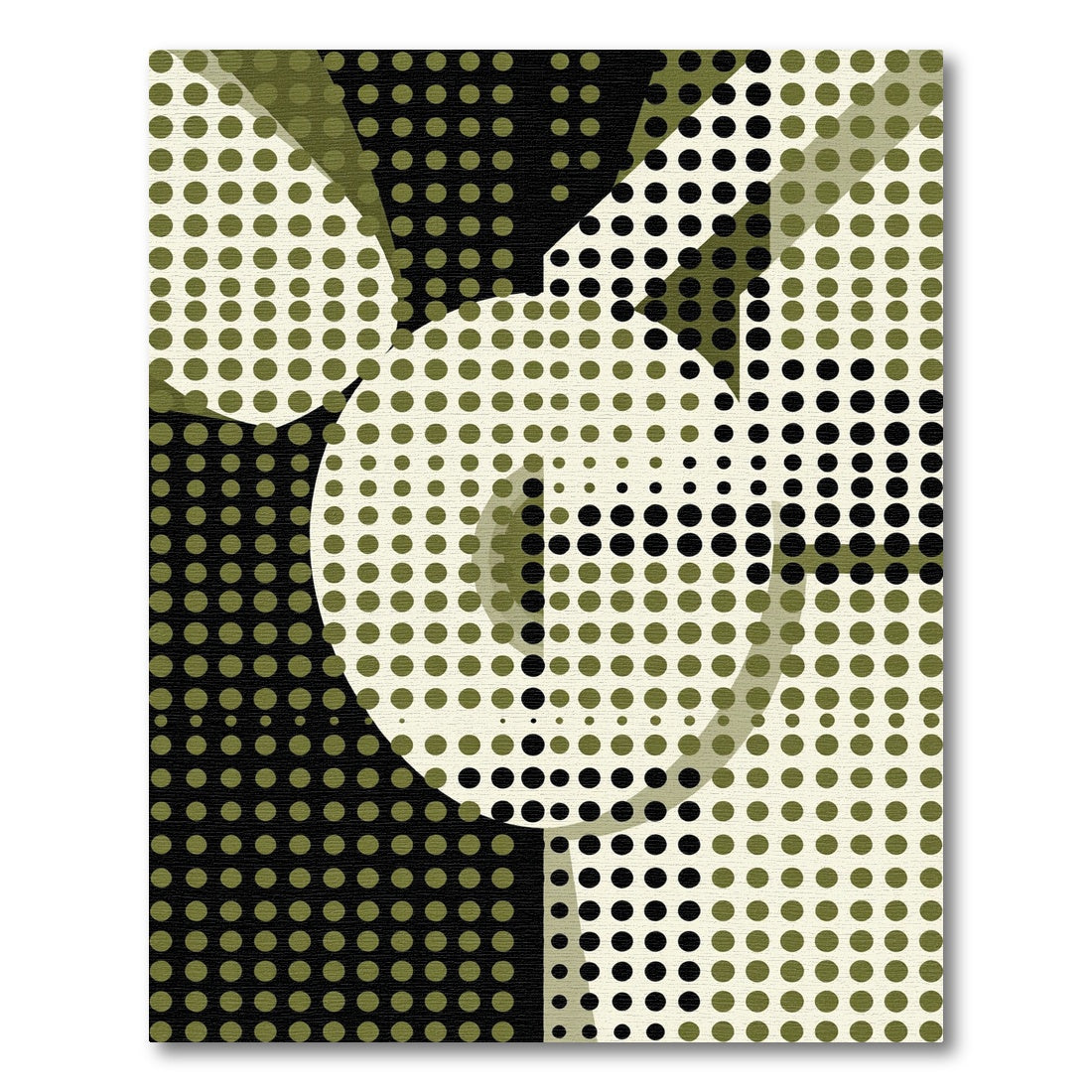 Modern Olive Green Polka Dot Abstract Rug