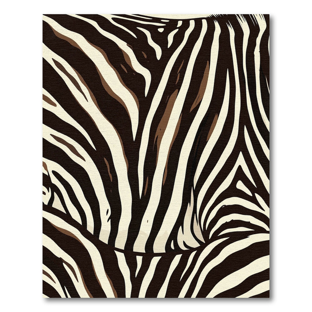 Cream Brown Animal Print Stripes Rug