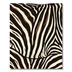 Cream Brown Animal Print Stripes Rug