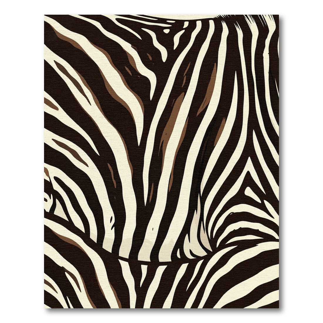 Cream Brown Animal Print Stripes Rug