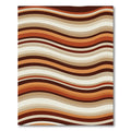 Retro Earthy Tone Wavy Stripe Rug
