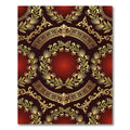 Ornate Crimson Gold Laurel Wreath Rug