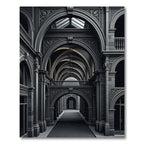 Dark Gray Classical Archway Corridor Rug