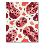 Crimson Pink Abstract Organic Shapes Rug