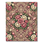 Romantic Pink Cream Rose Damask Rug