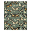 Vintage Sage Green Butterfly Garden Rug