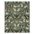 Vintage Sage Green Butterfly Garden Rug
