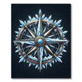 Icy Celestial Compass Frost Star Rug