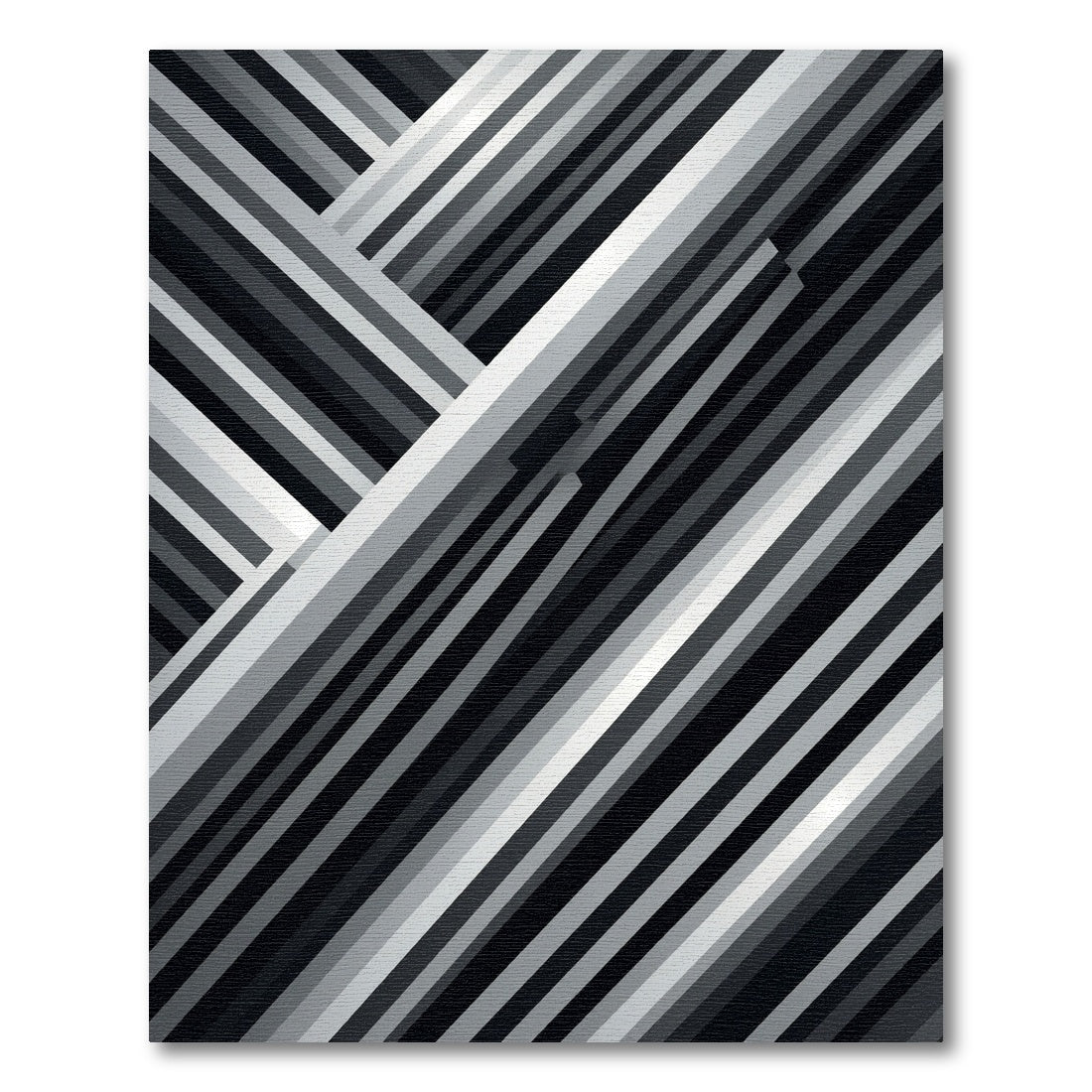 Monochrome Diagonal Stripe Overlap Rug