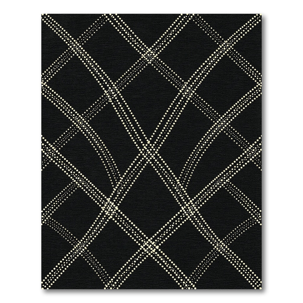 Classic Black Diamond Grid Dots Rug
