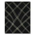 Classic Black Diamond Grid Dots Rug
