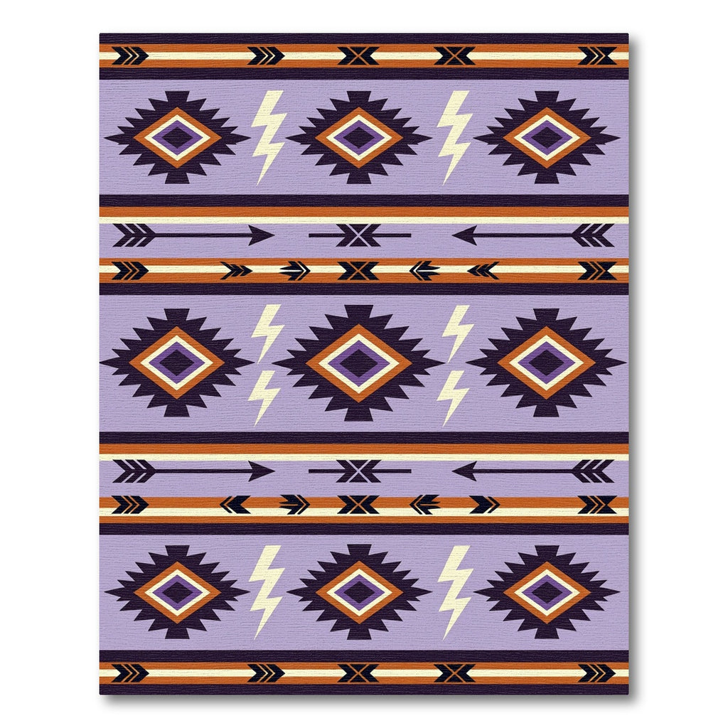 Purple Southwestern Diamond Lightning Strike Rug